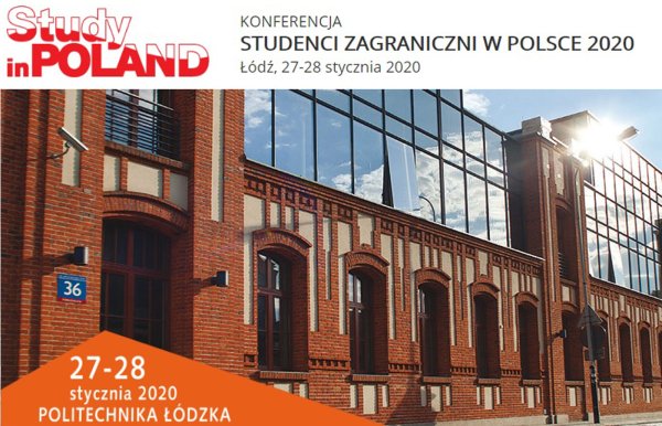 Grafika reklamująca na PŁ konferencję Study in Poland