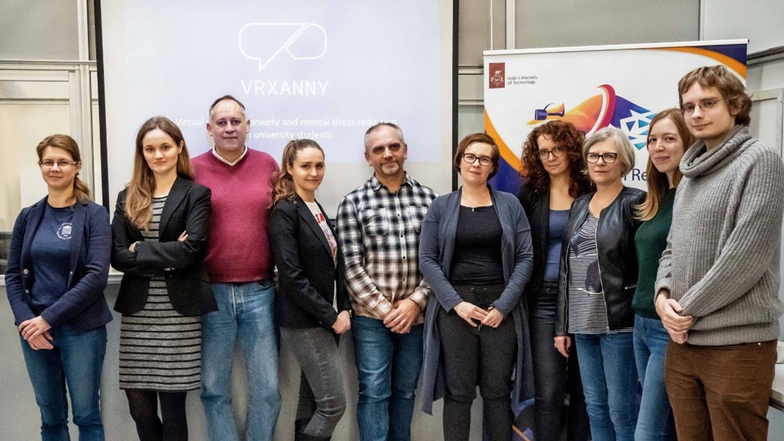 Międzynarodowy zespół projektu VRXanny podczas spotkania w Politechnice Łódzkiej inaugurującego projekt