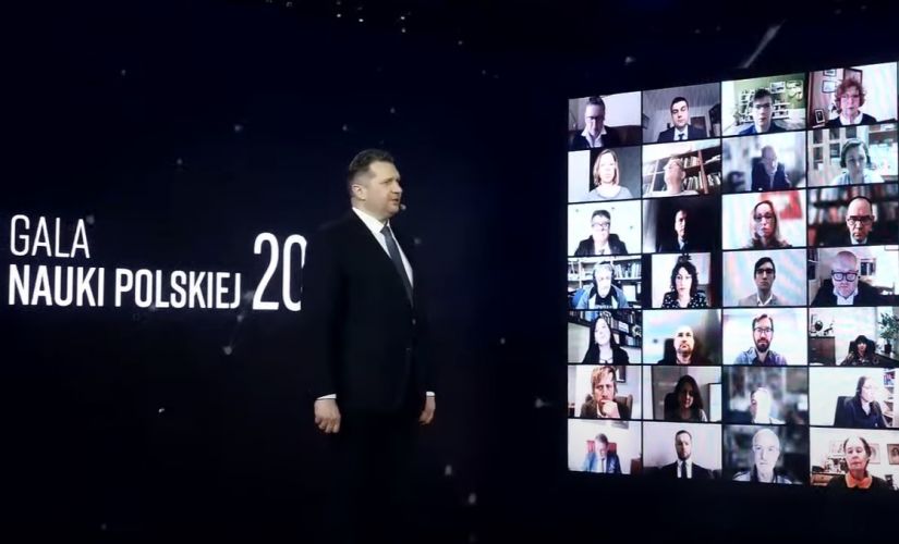 Screen z Gali Nauki Polskiej 2022 online z ministrem Przemysławem Czarnkiem