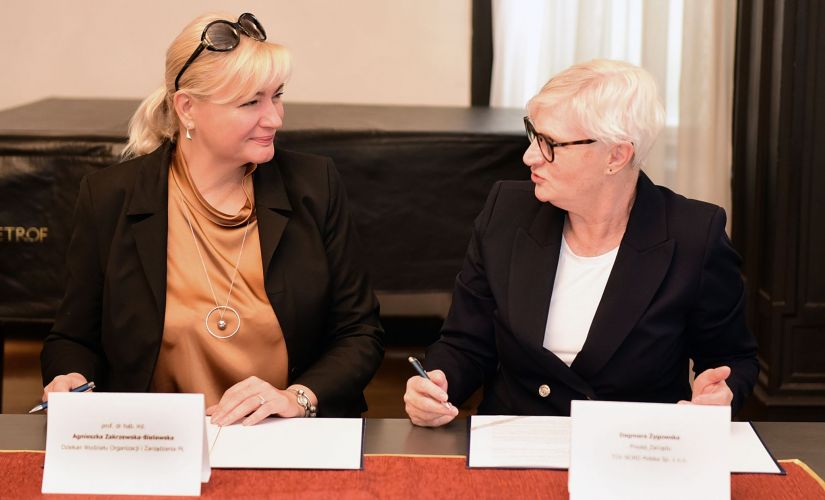 The document was signed by: Dean Professor Agnieszka Zakrzewska-Bielawska and the President of TÜV NORD Polska Dagmara Żygowska