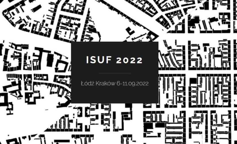 Czarno-biała grafika promująca konferencję ISUF 2022