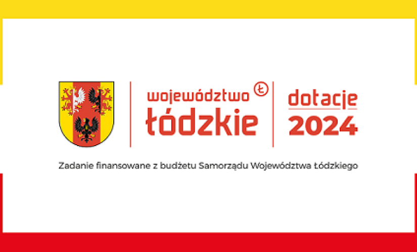Graphic with text województwo łódzkie, dotacje 2024