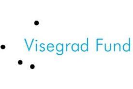 Na białym tle niebieski napis - logo: Visegrad Fund