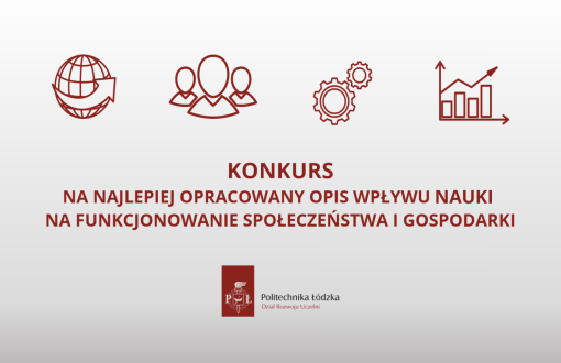 Grafika promująca konkurs: na szarym tle borody napis: konkurs na najlepiej opracowany opis wpływu nauki na funkcjonowanie społeczeństwa i gospodarki.