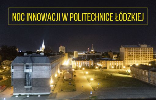 Grafika promująca Noc Innowacji w Politechnice Łódzkiej