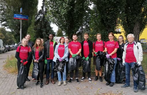 Politechniczny zespół biorący udział w akcji Sprzątanie Świata, fot. Justyna Lenart