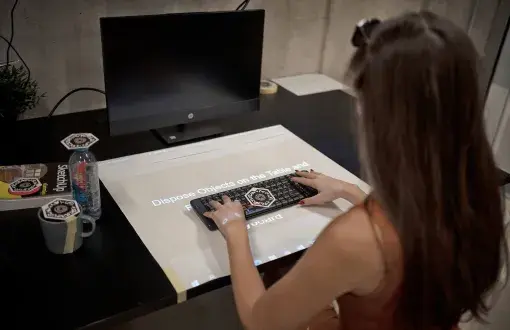 A student testing the AR application