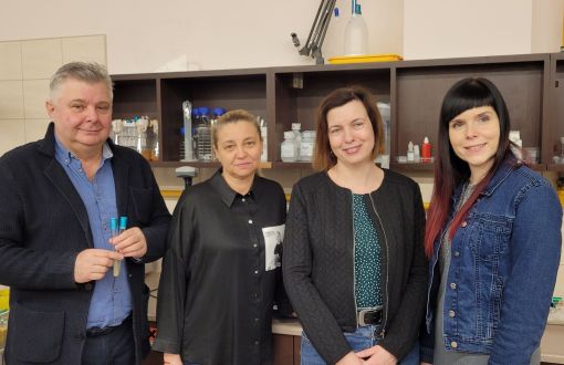 From the left: Prof. Tomasz Olejnik, Prof. Katarzyna Śliżewska, Dr Eng. Magdalena Kmiotek, Dr Eng. Marta Pietras