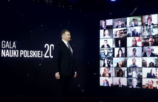Screen z Gali Nauki Polskiej 2022 online z ministrem Przemysławem Czarnkiem