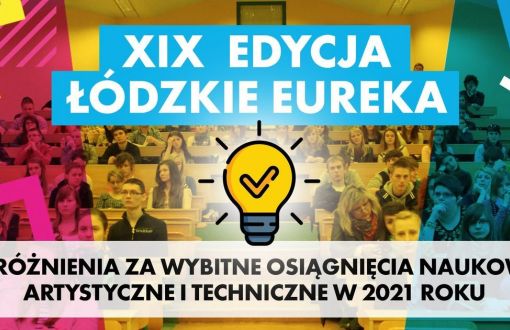 Baner reklamujący Nagrodę Łódzkie Eureka