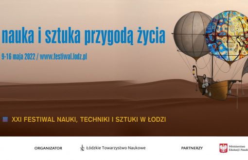 Baner reklamujący XXI Festiwal Nauki, Techniki i Sztuki na PŁ