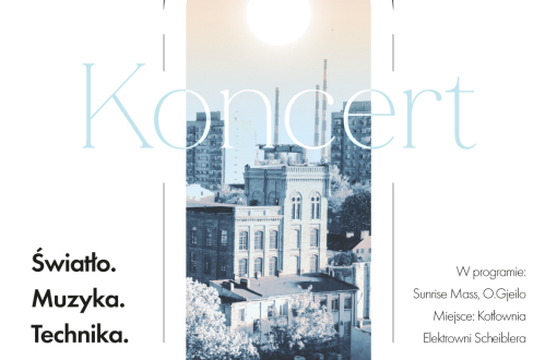 Grafika promująca koncert jubileuszowy Chóru Politechniki Łódzkie