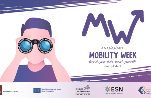 Grafika promująca Mobility Week 2022 w PŁ