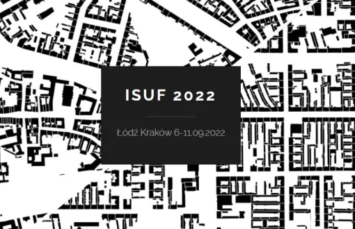 Czarno-biała grafika promująca konferencję ISUF 2022