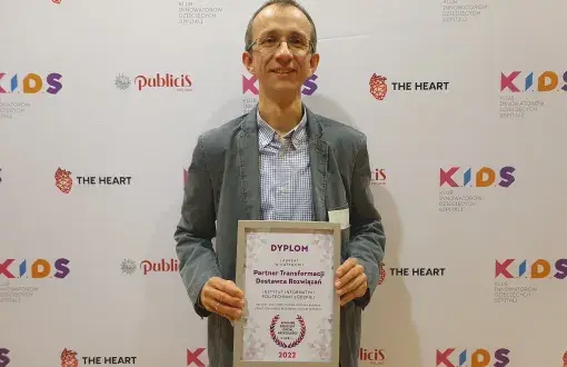 dr hab. inż. Bartłomiej Stasiak, prof. PŁ w z dyplomem w konkursie "Dziecięcy szpital przyszłości"