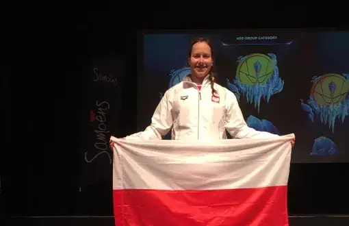 Aleksandra Bednarek z PŁ, srebrna medalistka na MŚ w lodowym pływaniu, fot. arch. prywatne
