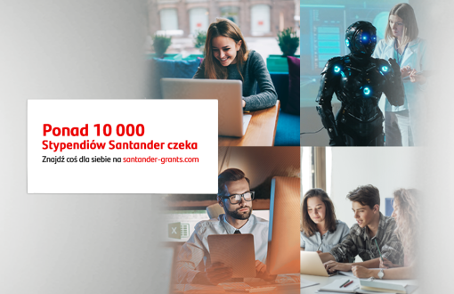 Baner reklamujący stypendia Santander