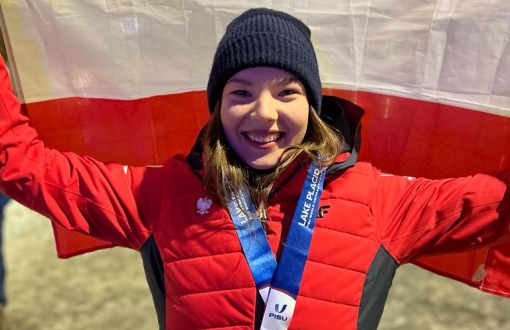 Natalia Jabrzyk, TUL student, silver medallist at the Winter Universiade in Lake Placid