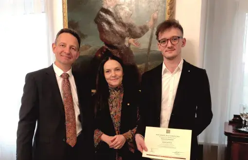 Jerzy Baurski, Permanent Representative of the Republic of Poland to the Council of Europe in Strasbourg, Dr eng. arch. Aneta Tomczak, eng. arch. Robert Machura, laureate of PRIX SARP FR 2023