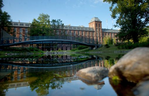 Kampus PŁ z widocznym budynkiem trzech wydziałów, archiwum PŁ