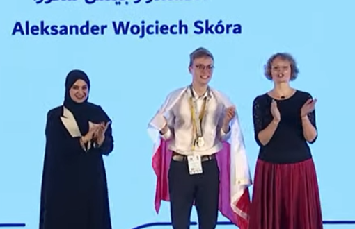 Alaksandre Skóra - medal award ceremony