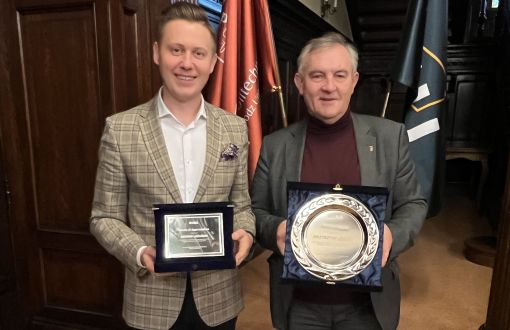 Rector Krzysztof Jóźwik and Dominik Leżański, MSc, from Lodz University of Technology have received prestigious award from EUSA.