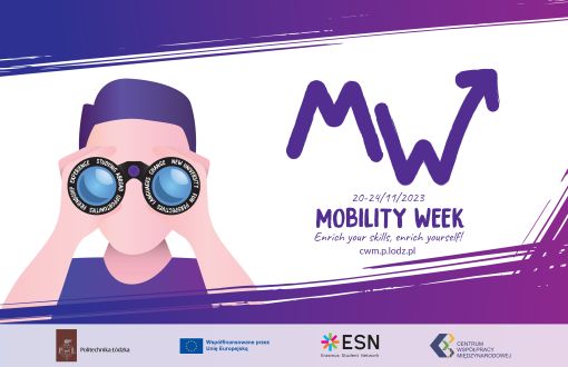 Grafika promująca Mobiklity Week 2023 w PŁ