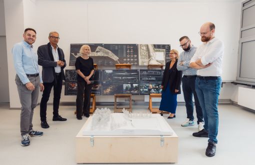 Makieta projektu oraz jej autorzy, fot. Marek Pabich