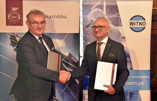 Od lewej  rektor PŁ - prof. Krzysztof Jóźwik i prezes zarządu firmy WITKO - Sławomir Witkowski, fot. Jacek Szabela