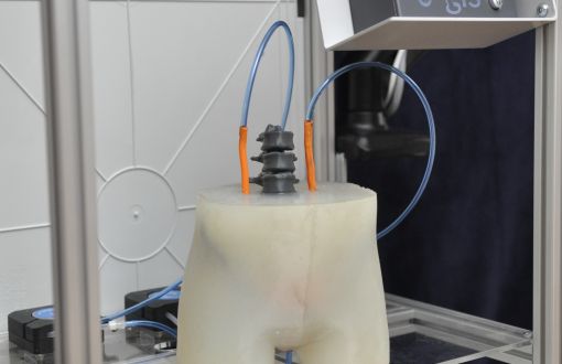 Phantom for ultrasound tomography examination. Photo credit: Dorota Ziąbka