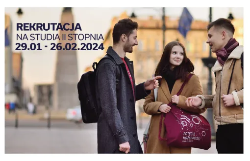 Baner promujący rekrutację na studia II stopnia w PŁ