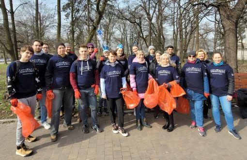 Eko-zespół z PŁ przed akcją sprzątania, fot. RUR