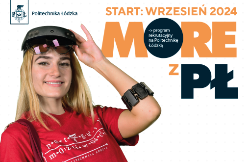 Grafika promująca nowy program rekrutacyjny na PŁ - MORE