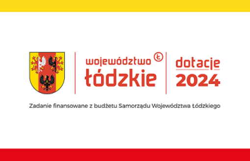 Graphic with text województwo łódzkie, dotacje 2024