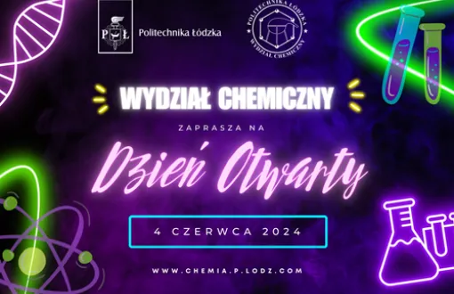 grafika promująca Dzien Otwarty Wydziału Chemicznego