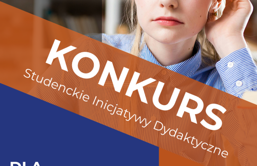 plakat infrmujący o konkursie studenckie inicjatywy dydaktyczne