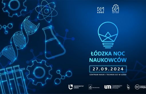 Grafika promująca Łódzką Noc Naukowców