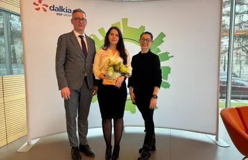 Maja Łukasik, MSc, with her supervisor Assoc. Prof. Katarzyna Znajdek, and the Vice- Rector of TUL Prof. Lukasz Albrecht