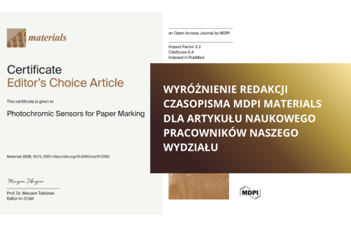 certyfikat potwierdzający sukces artykułu pracownikówPŁ 