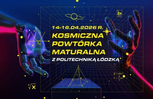 plakat informacyjny o powtórce z matematyki, fozyki i chemii dla maturzystów