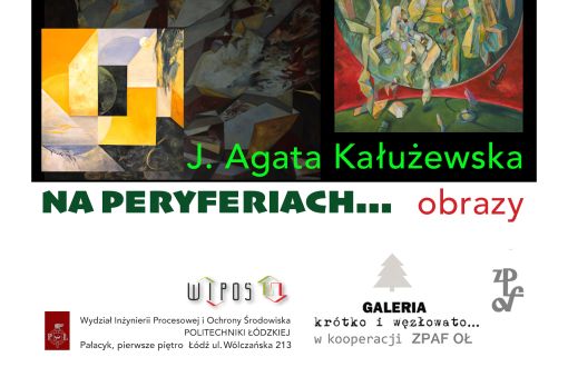 plakat informujący o wernisażu wystawy obrazów 