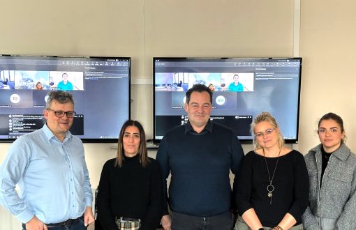Participants of the D.E.F. project at a meeting at Lodz University of Technology (from left): Przemysław Sękalski, Alma Orazi, Gianluca Mattarocci, Joanna Sztobryn Giercuszkiewicz and Hani Fajrak